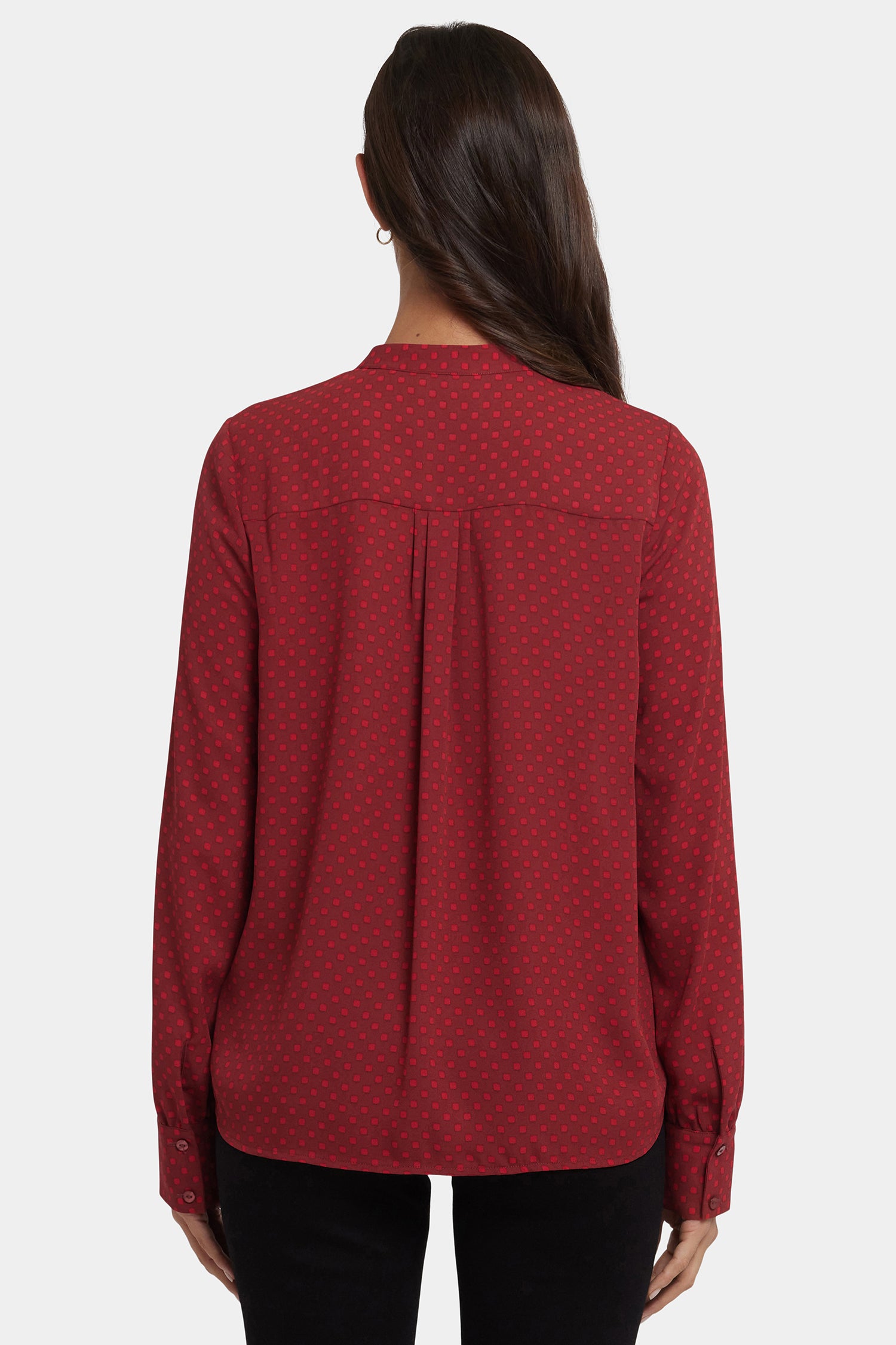 NYDJ Tie-Neck Blouse  - Claret Dots