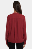 NYDJ Tie-Neck Blouse  - Claret Dots