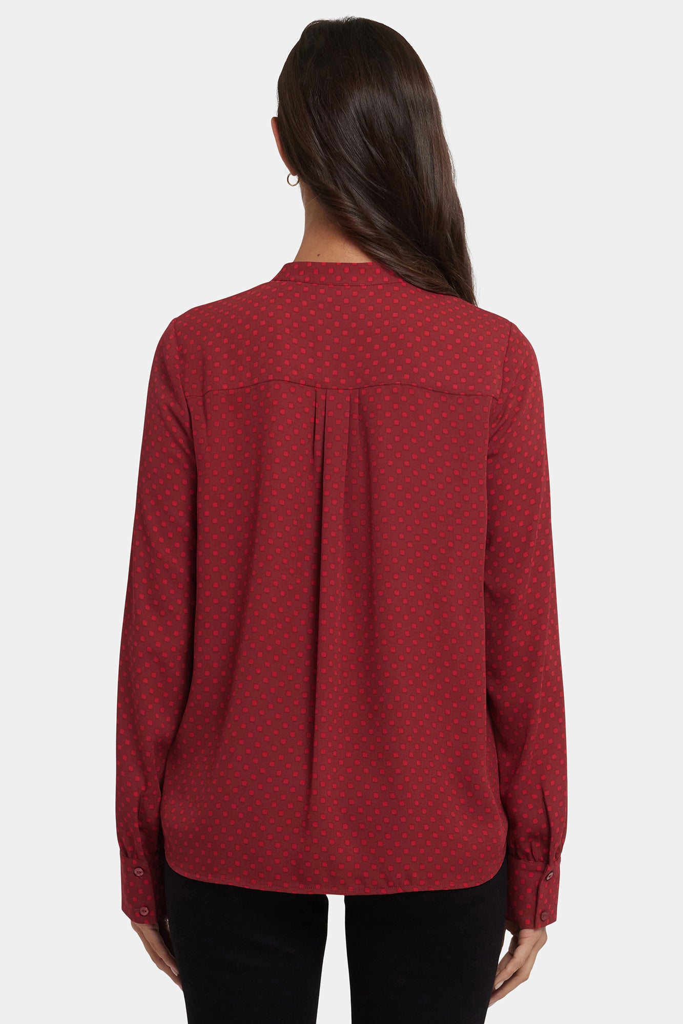 NYDJ Tie-Neck Blouse  - Claret Dots