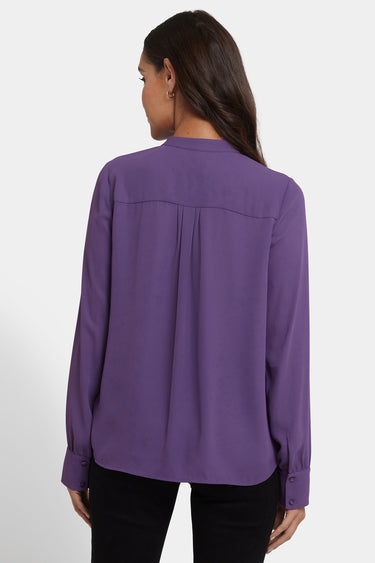 NYDJ Tie-Neck Blouse  - Grape Royale