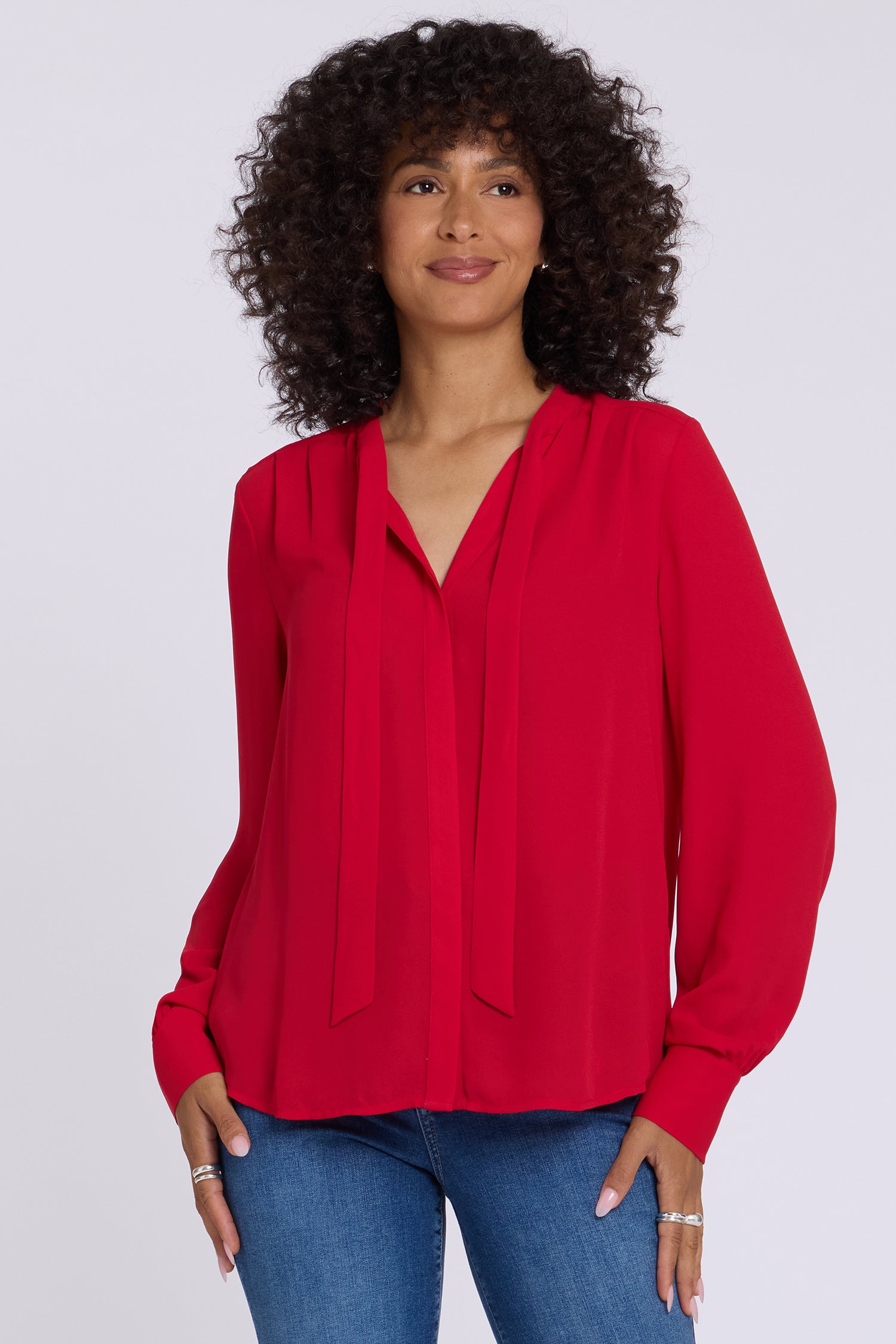 NYDJ Tie-Neck Blouse  - Passion