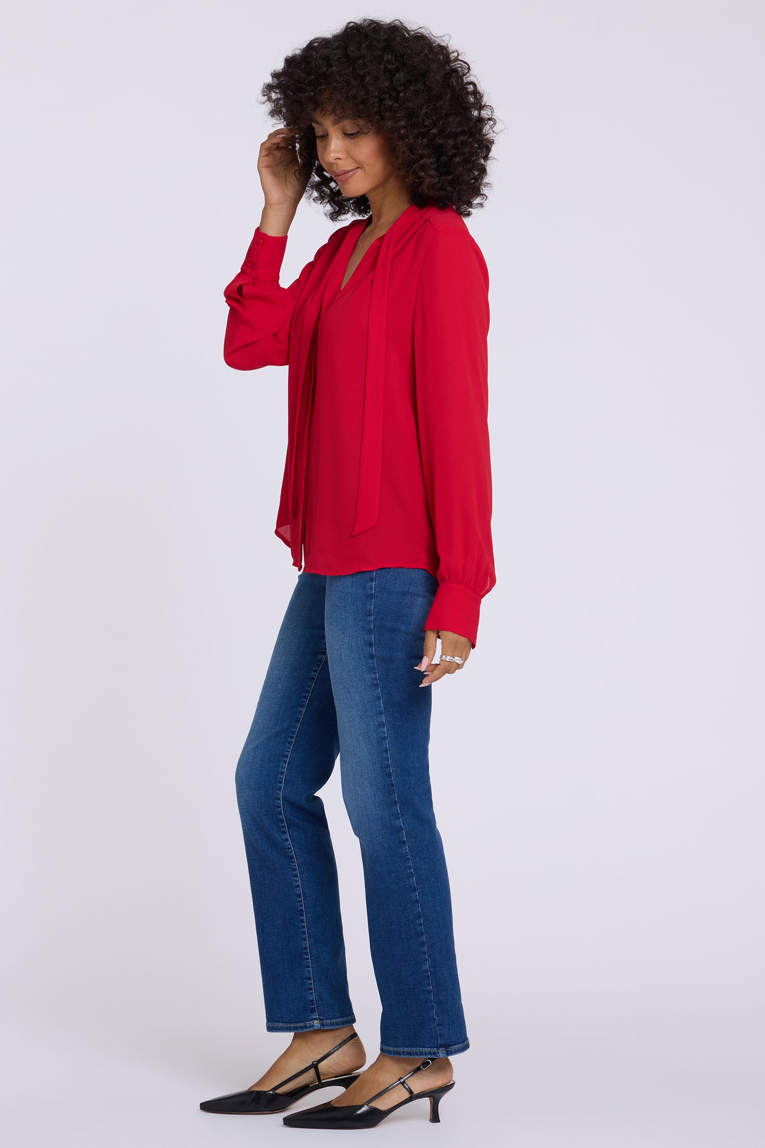 NYDJ Tie-Neck Blouse  - Passion