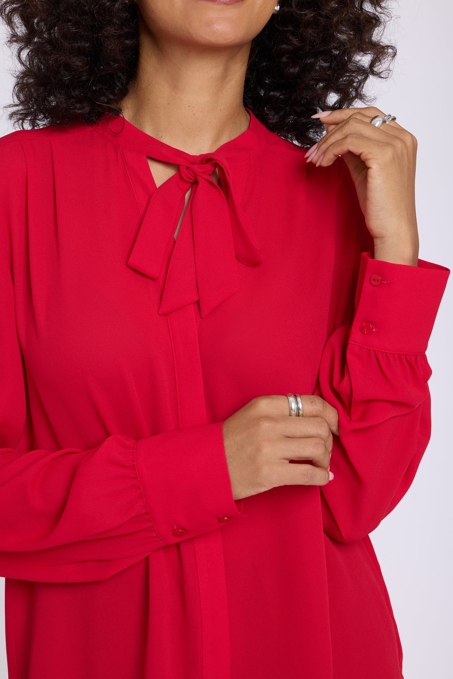 NYDJ Tie-Neck Blouse  - Passion
