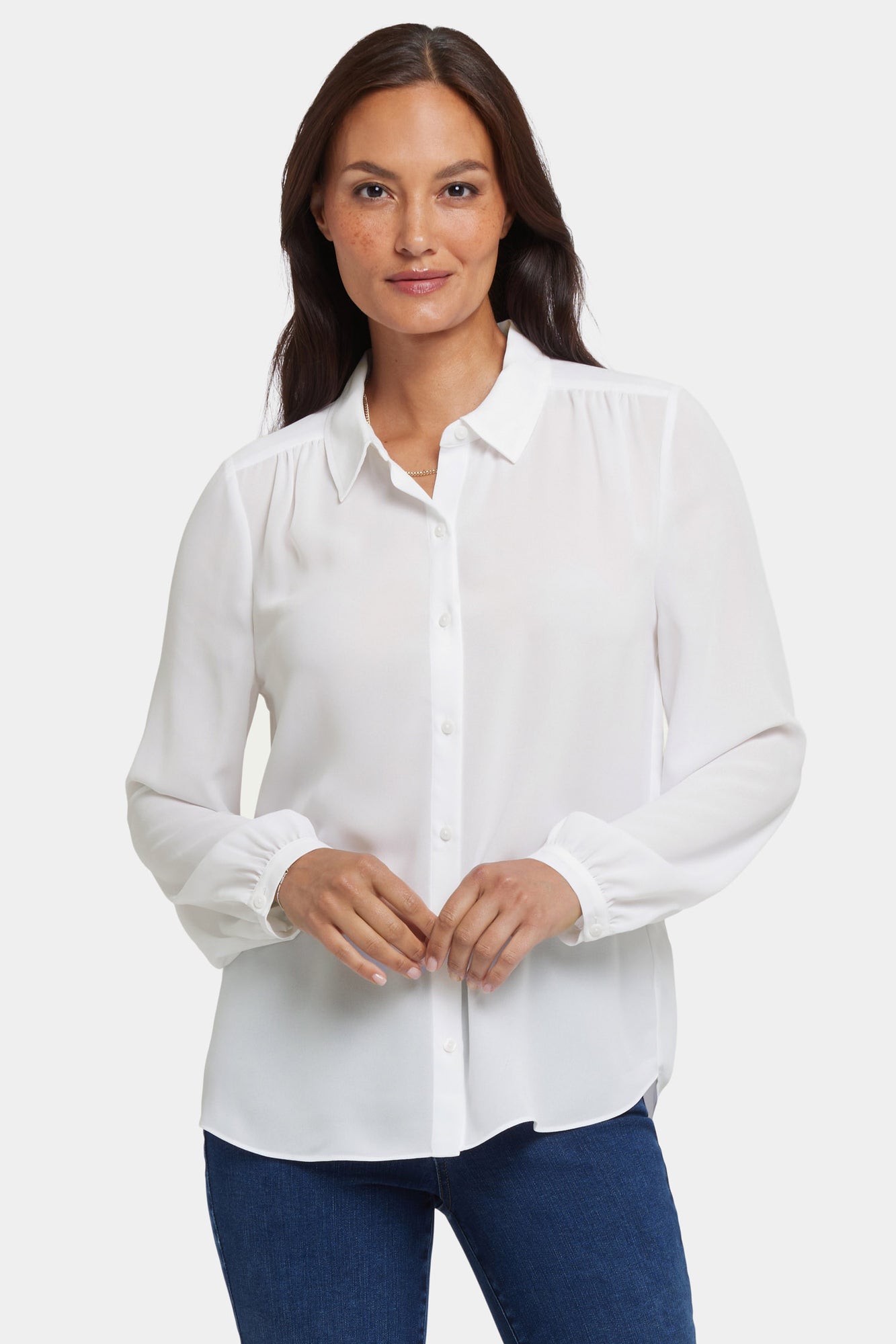 NYDJ Modern Blouse  - Optic White