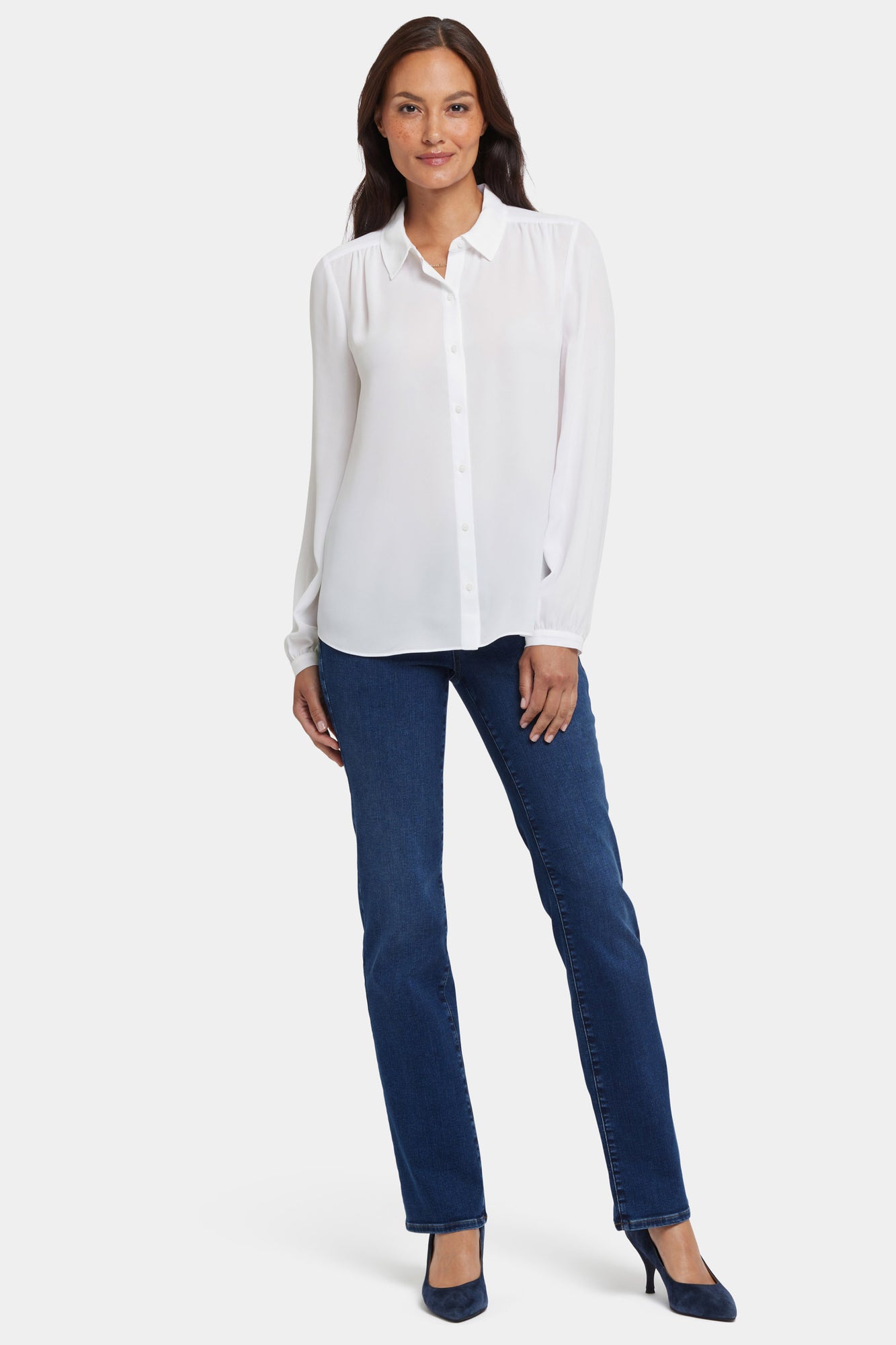 NYDJ Modern Blouse  - Optic White