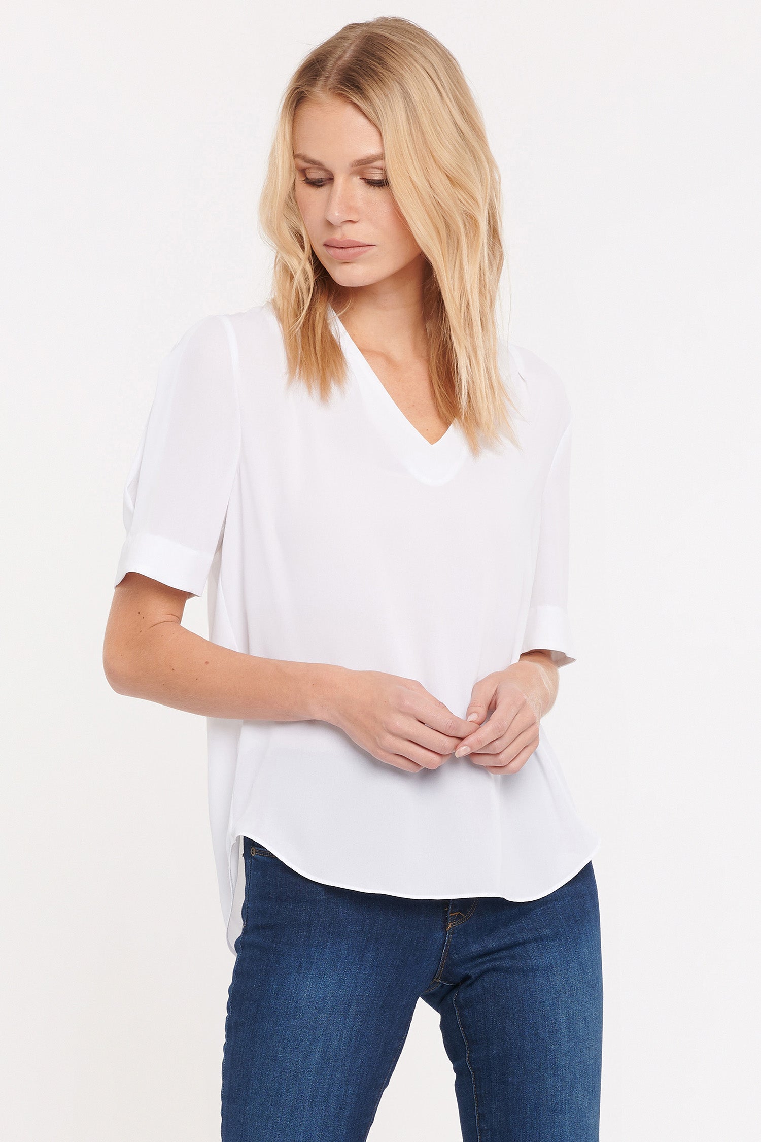 NYDJ Charming Top  - Optic White