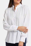 NYDJ Ruffle Neck Blouse  - Optic White