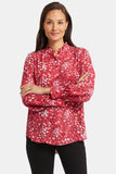 NYDJ Ruffle Neck Blouse  - Cherry Creek