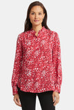 NYDJ Ruffle Neck Blouse  - Cherry Creek