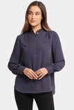 NYDJ Ruffle Neck Blouse  - Plum Trail