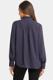 NYDJ Ruffle Neck Blouse  - Plum Trail