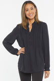 NYDJ Pleated Front Tunic  - Black