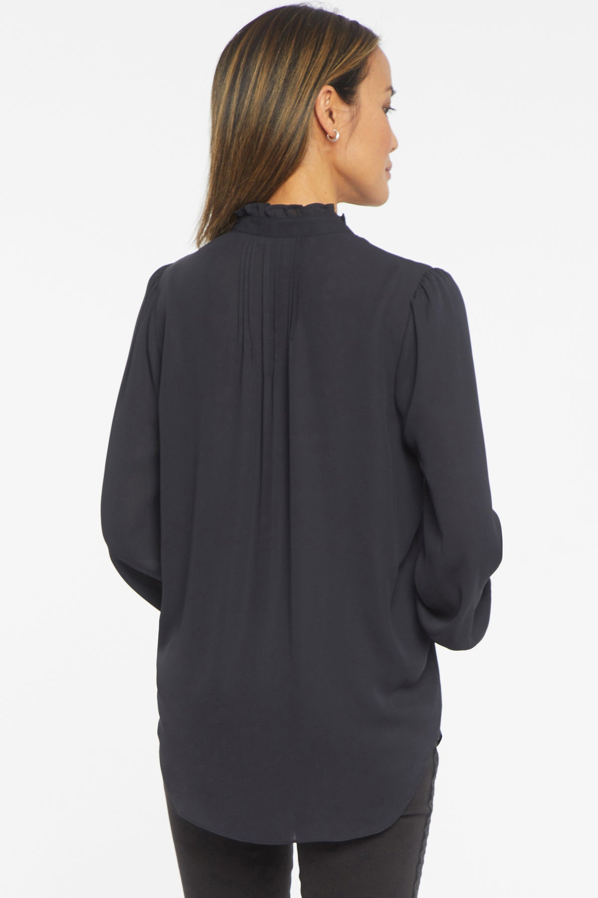 Pleated Front Tunic - Black Solid Colors | NYDJ