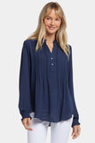 NYDJ Pleated Front Tunic  - Oxford Navy