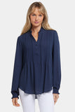 NYDJ Pleated Front Tunic  - Oxford Navy