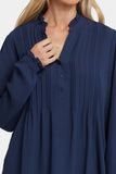 NYDJ Pleated Front Tunic  - Oxford Navy