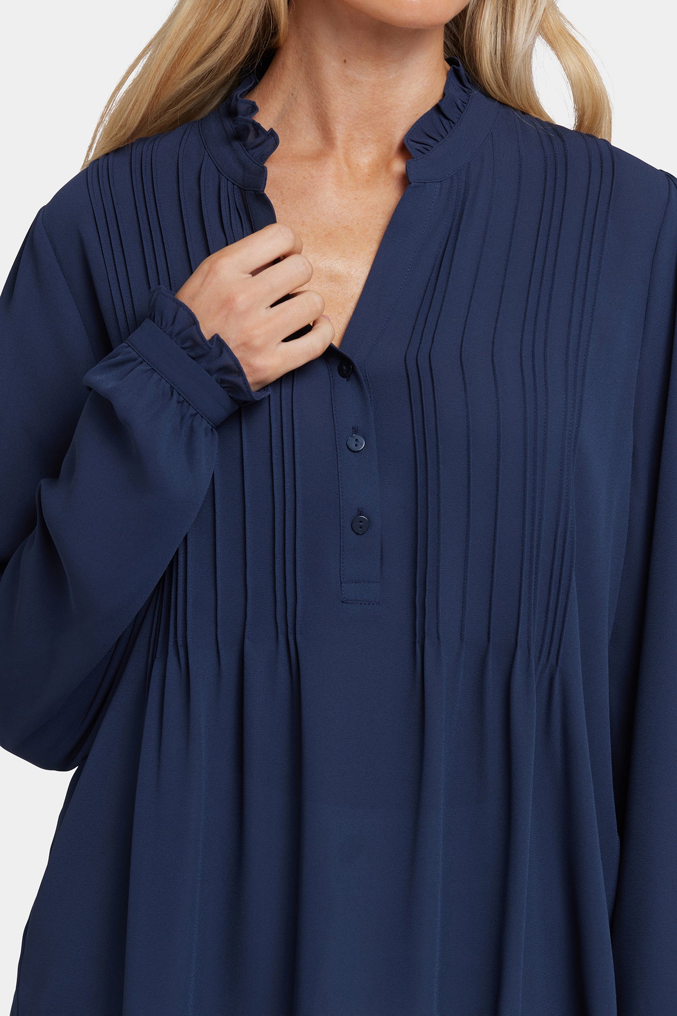 NYDJ Pleated Front Tunic  - Oxford Navy