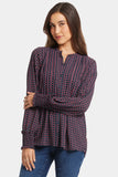 NYDJ Pleated Peasant Blouse  - Starlet Geo