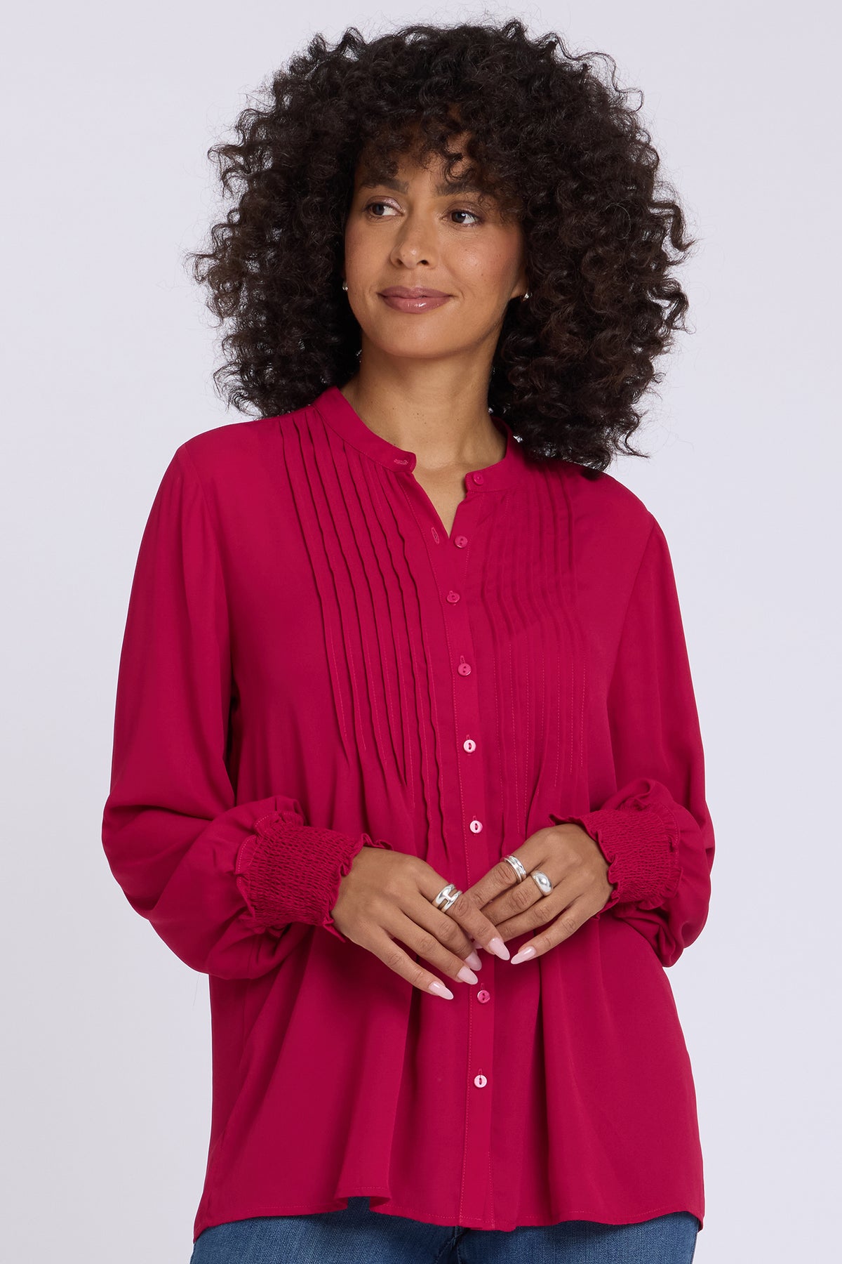 NYDJ Pleated Peasant Blouse  - Jazzy