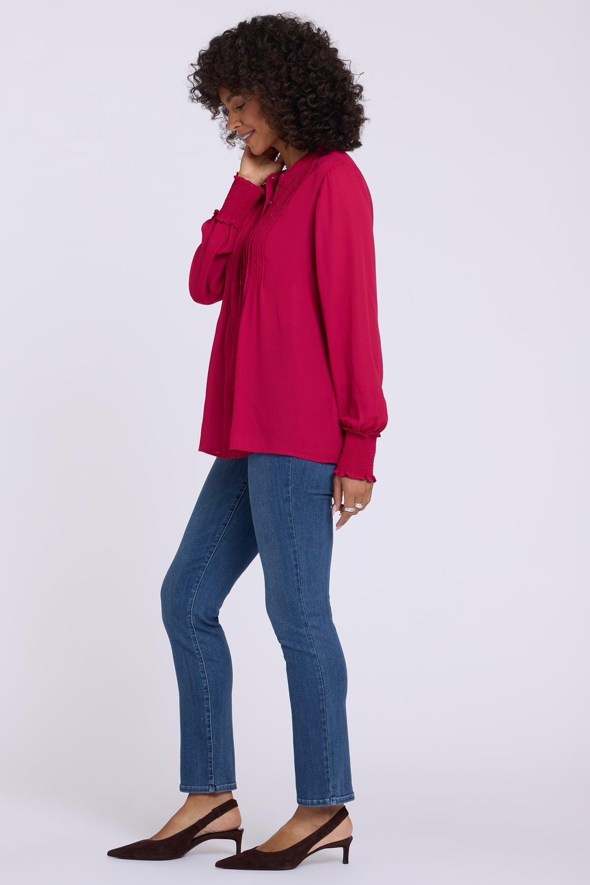 NYDJ Pleated Peasant Blouse  - Jazzy