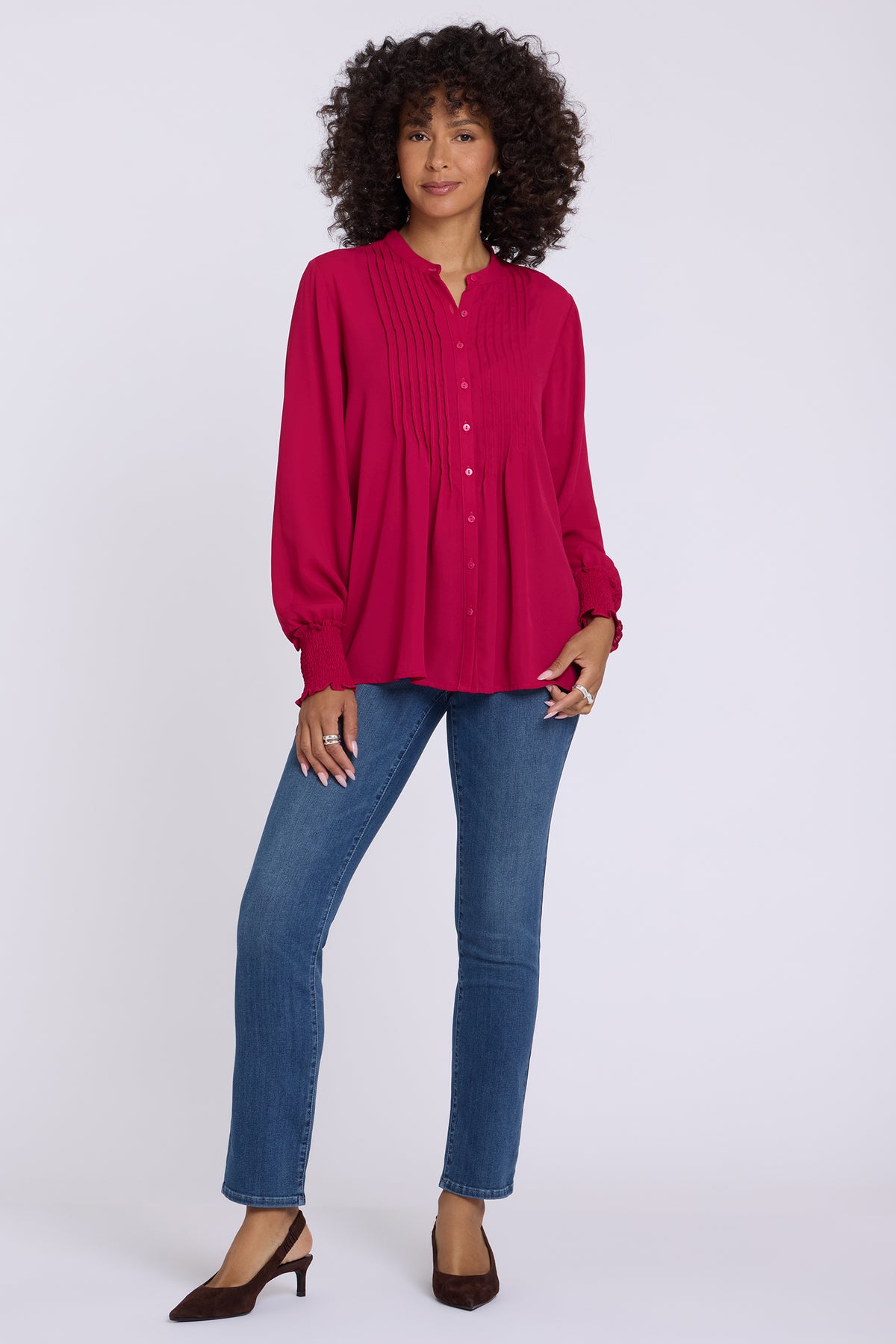 NYDJ Pleated Peasant Blouse  - Jazzy