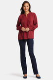 NYDJ Pleated Peasant Blouse  - Wild Currant