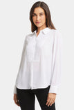 NYDJ Tuxedo Blouse  - Optic White