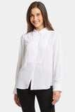 NYDJ Tuxedo Blouse  - Optic White