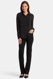 NYDJ Tuxedo Blouse  - Black