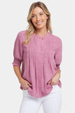 NYDJ Pleated Short Sleeved Blouse  - Bonavista