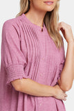 NYDJ Pleated Short Sleeved Blouse  - Bonavista