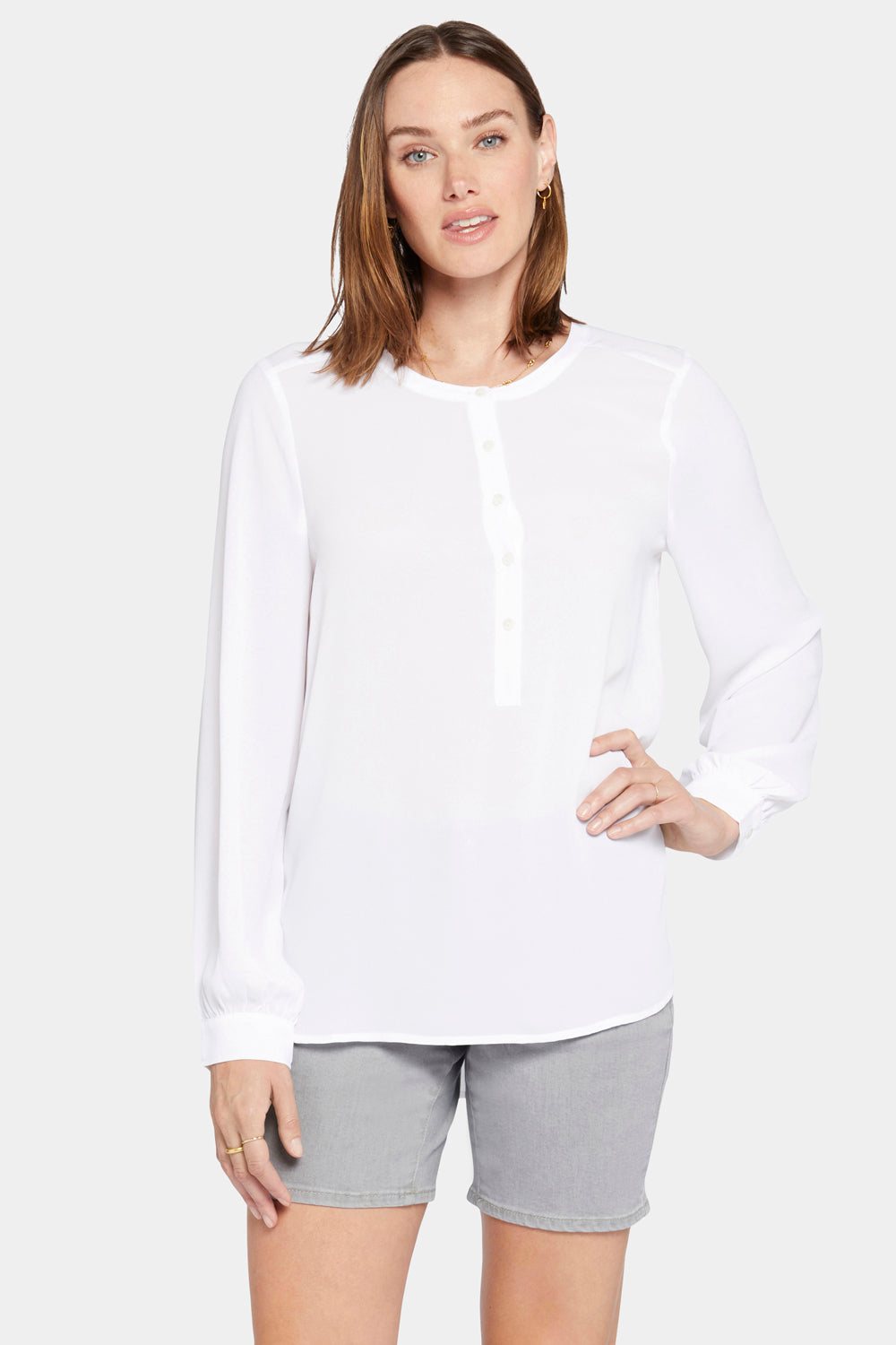 NYDJ Simone Blouse  - Optic White