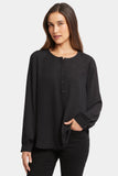 NYDJ Simone Blouse  - Black