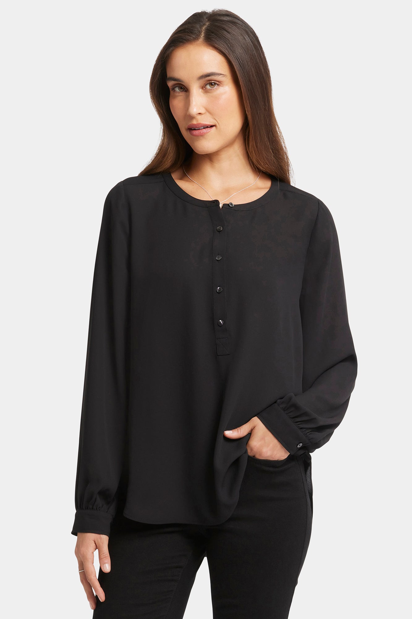 NYDJ Simone Blouse  - Black