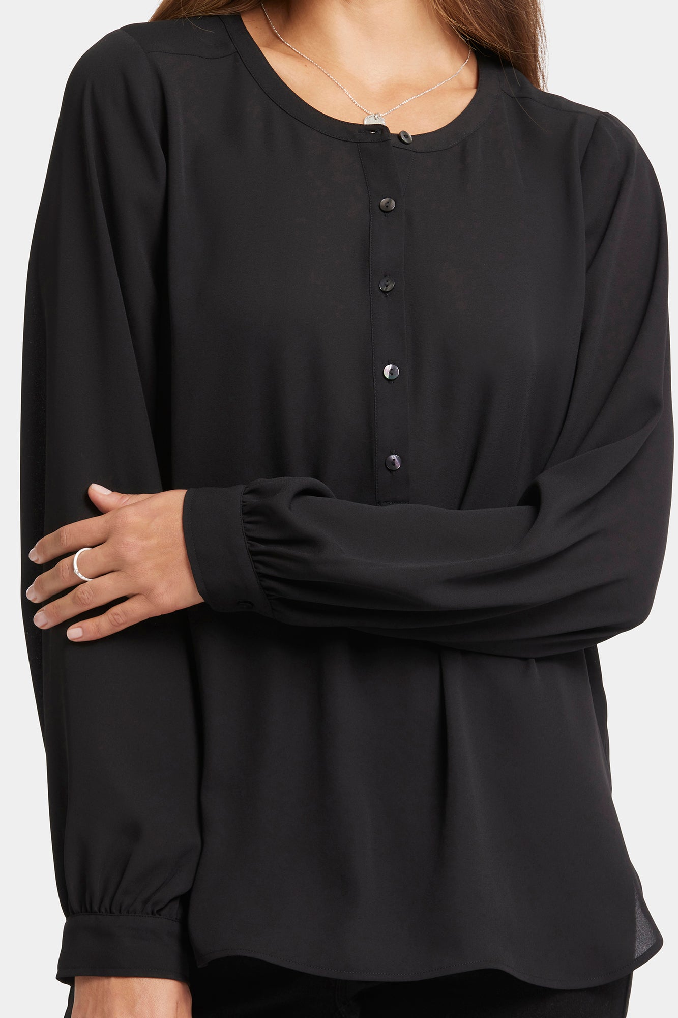 NYDJ Simone Blouse  - Black