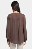 NYDJ Simone Blouse  - Coffee Bean