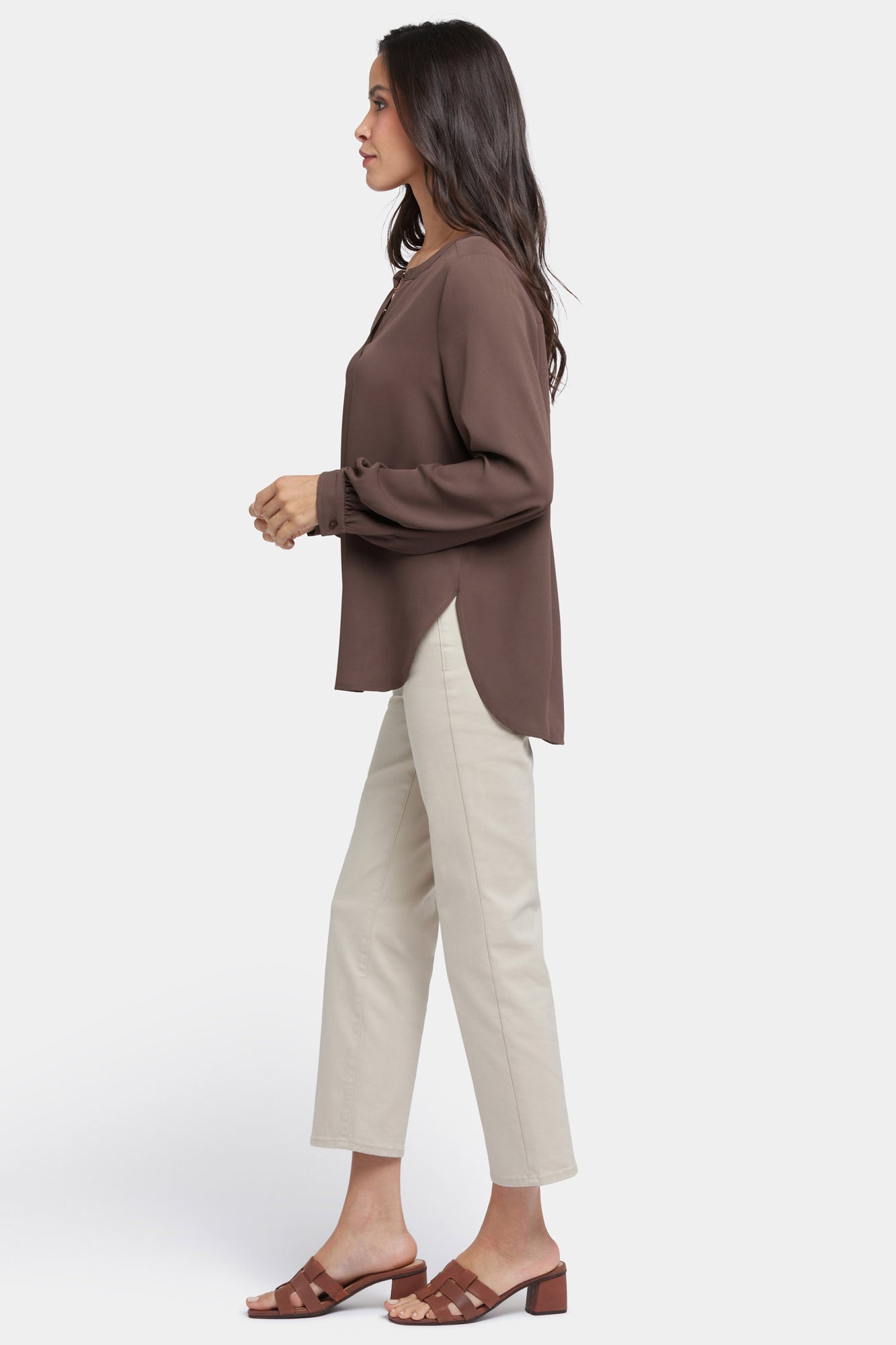 NYDJ Simone Blouse  - Coffee Bean