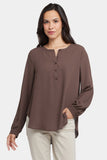 NYDJ Simone Blouse  - Coffee Bean