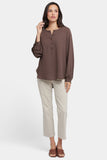 NYDJ Simone Blouse  - Coffee Bean