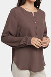 NYDJ Simone Blouse  - Coffee Bean