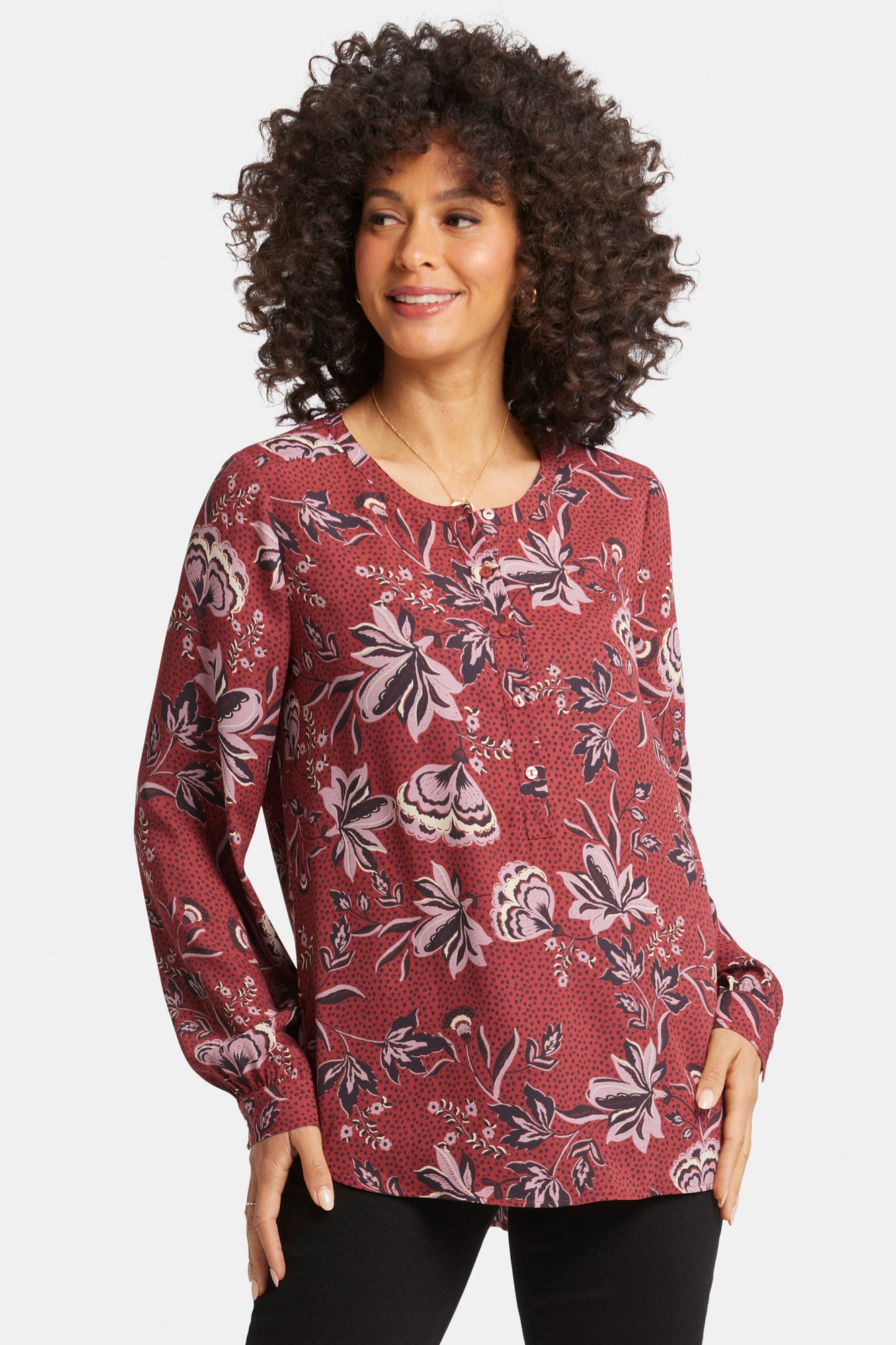 NYDJ Simone Blouse  - Rosa Blooms