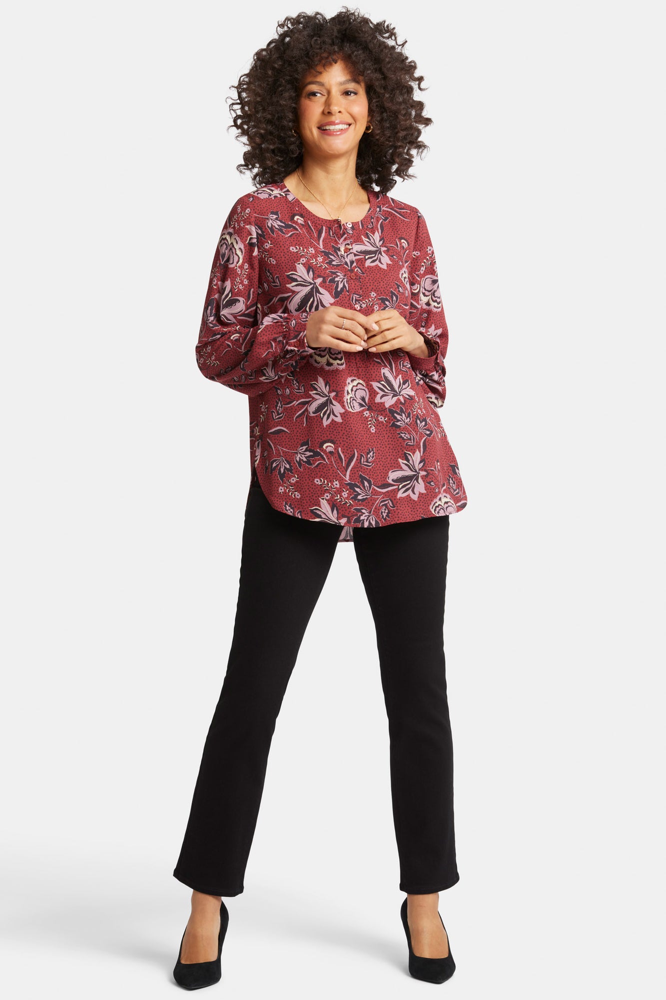 NYDJ Simone Blouse  - Rosa Blooms