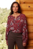 NYDJ Simone Blouse  - Rosa Blooms