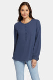 NYDJ Simone Blouse  - Oxford Navy