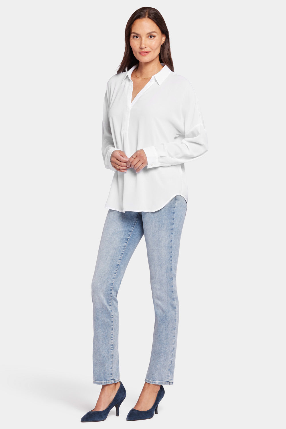 NYDJ Becky Blouse  - Optic White