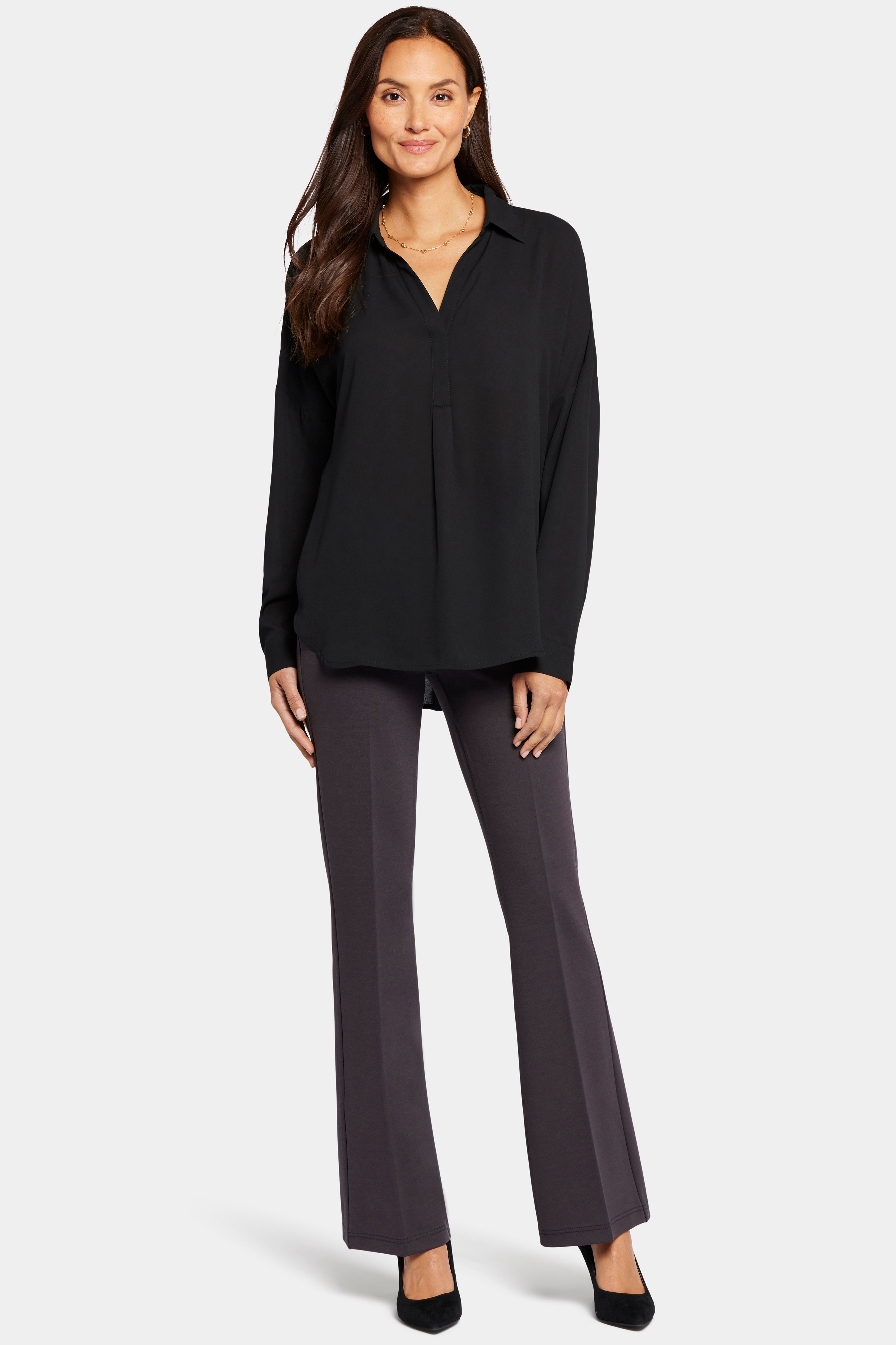Becky Blouse - Black Solid Colors | NYDJ