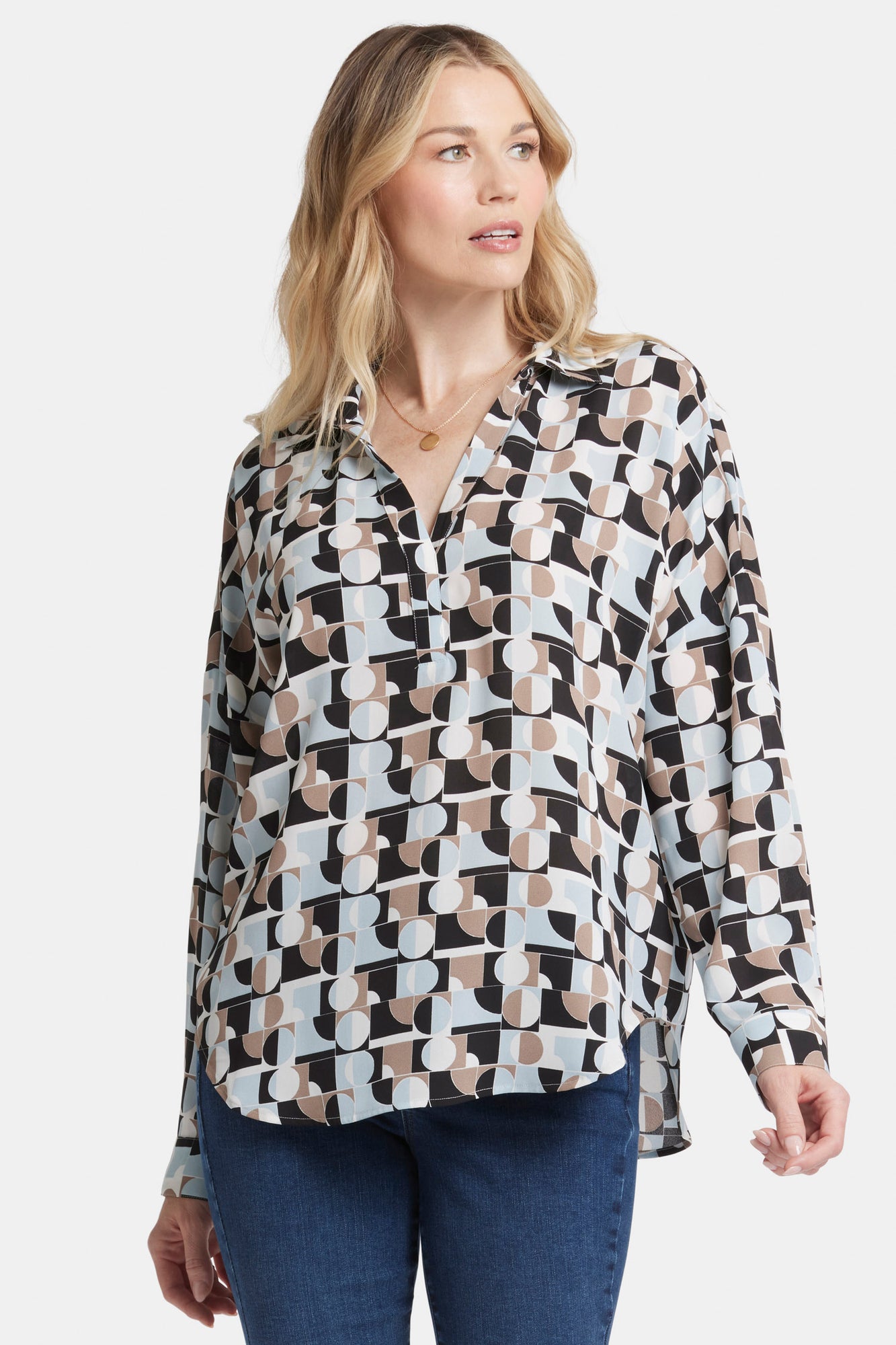 NYDJ Becky Blouse  - Light & Fog