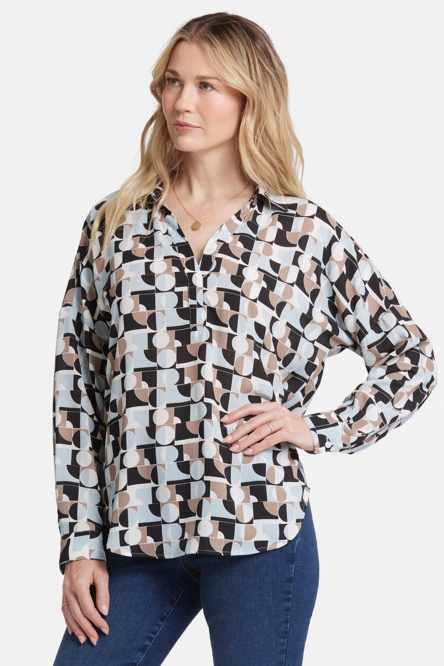 最新人気 Becky Blouse - Light & Fog Prints | NYDJ Tシャツ(半袖/袖なし)