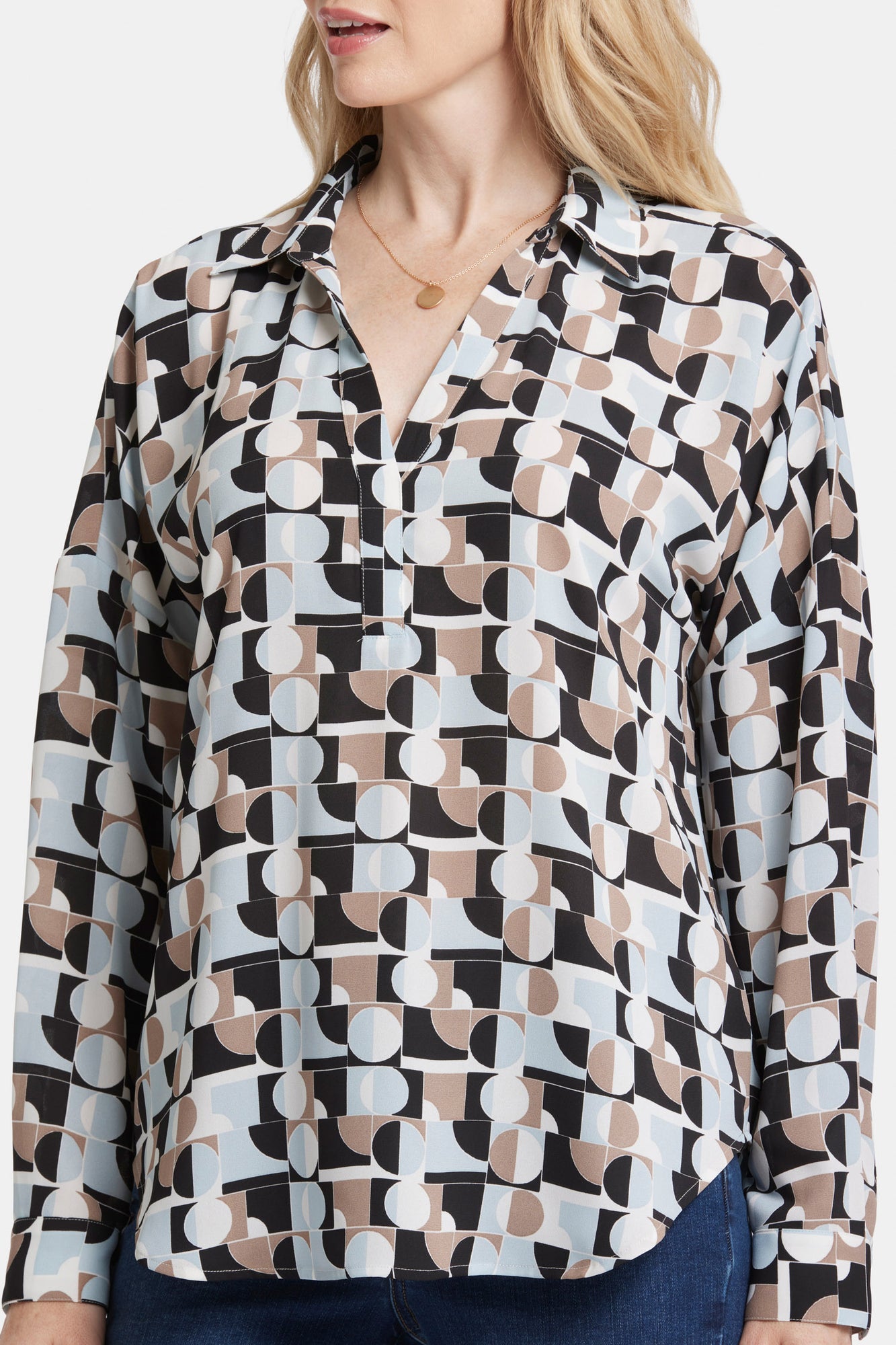 NYDJ Becky Blouse  - Light & Fog