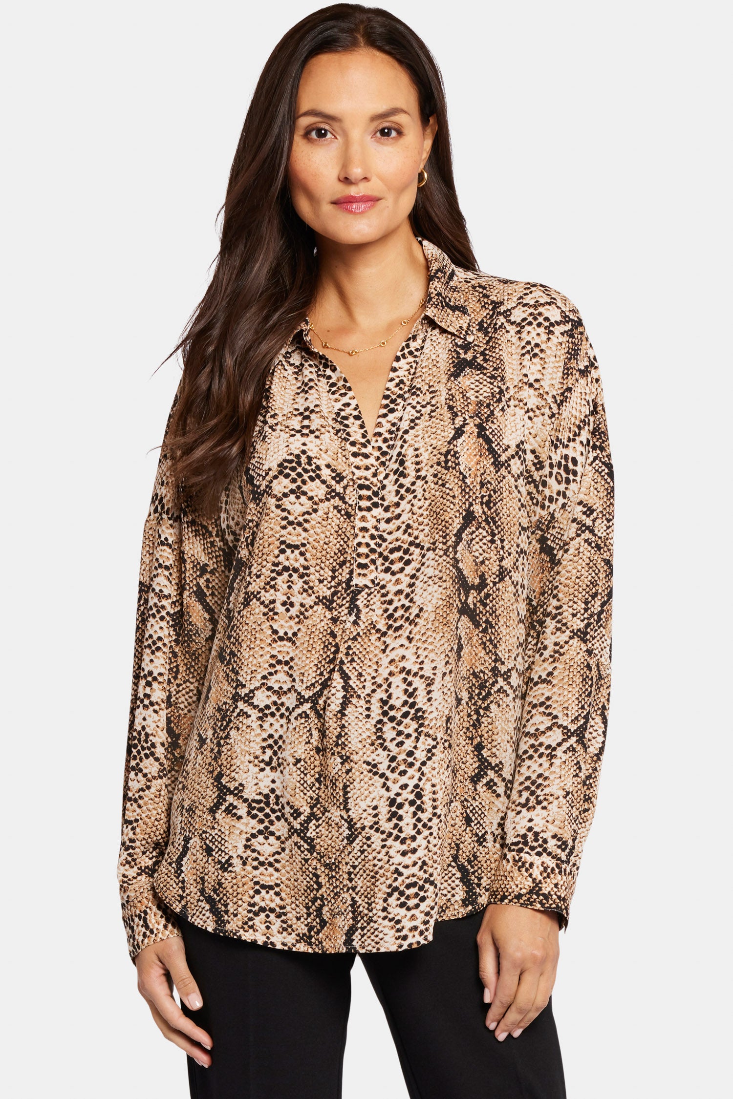 Becky Blouse - Victorian Python Pink Taupe Pink | NYDJ